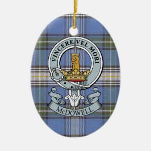 Cerâmica Crista de McDowell + Ornamento do Oval do Tartan