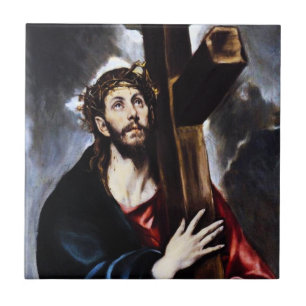 Cerâmica Cristo de El Greco que leva o azulejo transversal