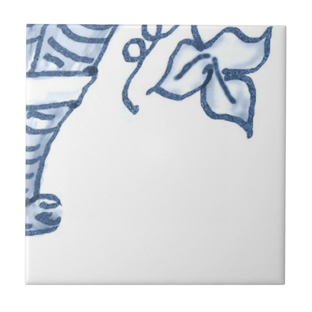 Cerâmica D5 - Azulejo mural da cesta de Delft - D5 (Frente)