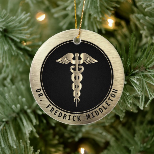 Cerâmica ‍ de 👨 médica ⚕️ - Ornamento cerâmico preto e Dou (Árvore)