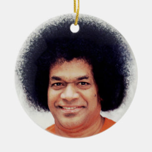 Cerâmica Decoração do ornamento de Sathya Sai Baba redond