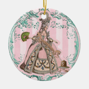 Cerâmica Deixe-os comer o ornamento cor-de-rosa de Marie