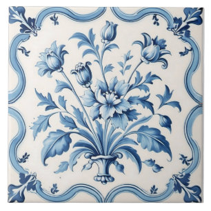 Cerâmica Delicar Azulejo cerâmico de estilo de vintage azul