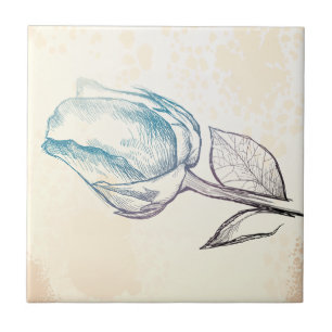 Cerâmica Desenho de um rosa, azulejo