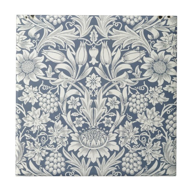 Cerâmica Design de girassol (por William Morris) Azulejo ce (Frente)