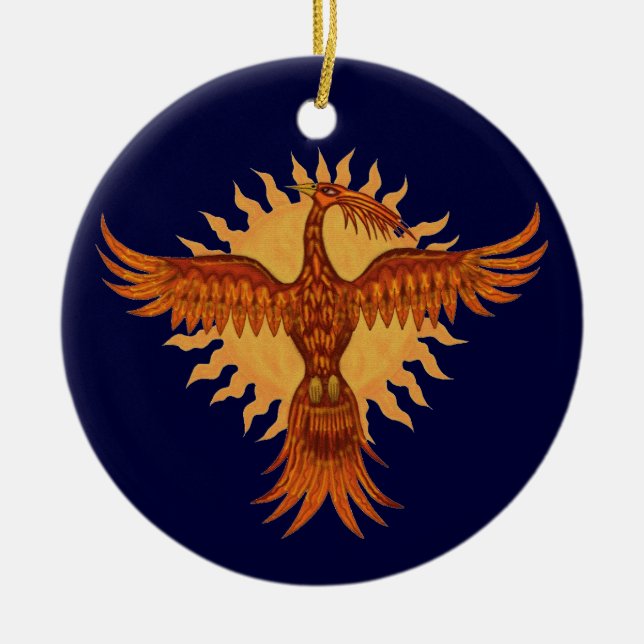 Cerâmica Design do ornamento da árvore de Natal do pássaro (Frente)