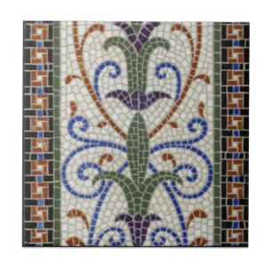 Cerâmica Design do vintage do azulejo de mosaico c1890