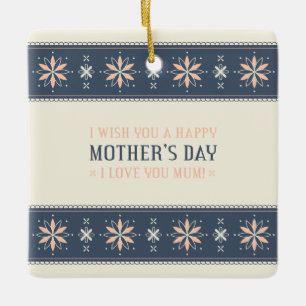 Cerâmica Dia de as mães Vintage Happy   Ornamento