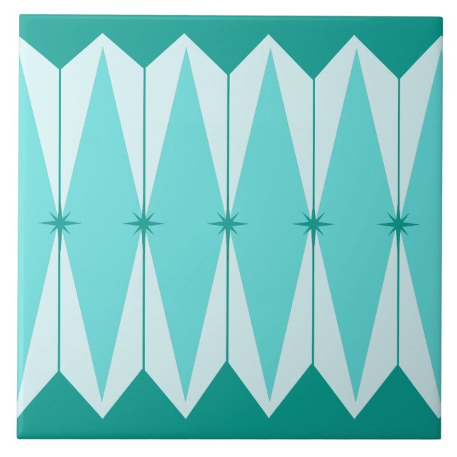 Cerâmica Diamantes & azulejo geométricos de Starbursts (Frente)