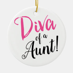 Cerâmica "DIVA de uma tia!" Ornamento cerâmico
