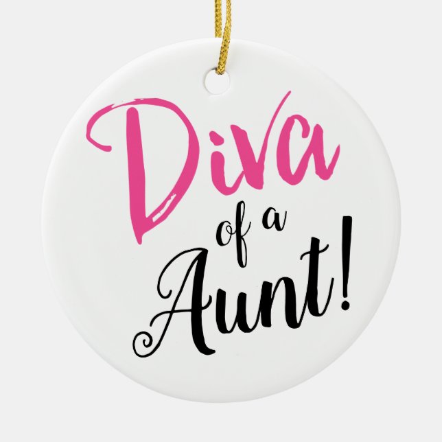 Cerâmica "DIVA de uma tia!" Ornamento cerâmico (Frente)