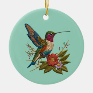 Cerâmica Dois ornamento de beija-flor