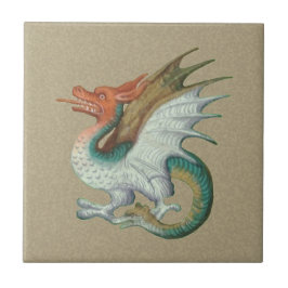 Cerâmica Dragão de Faca Vermelha Pequeno Azulejo Cerâmico