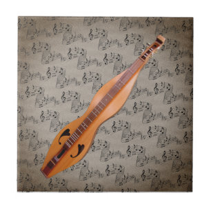 CERÂMICA  DULCIMER EM NOTAS DE MÚSICA AZULEJO CERÂMICO