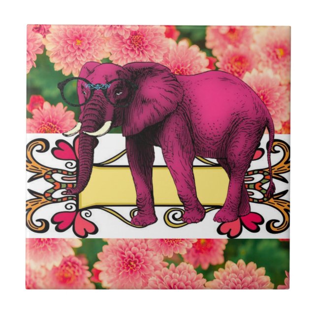 Cerâmica Elefante Branco de Azulejo cerâmico (Frente)