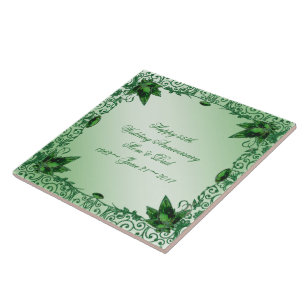 Cerâmica Elegante 55º Azulejo de aniversário de casamento