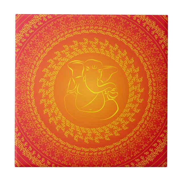 Cerâmica Elegante Classy Ganesh/ Azulejo de Deus Indiano (Frente)