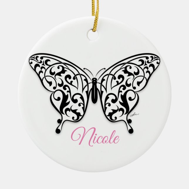 Cerâmica Elegante Design de ornamento cerâmico de borboleta (Frente)