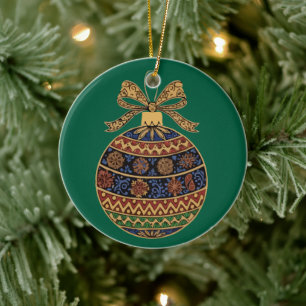 Cerâmica Elegante Ornamento de Natal Folclórico Boêmio Rebu