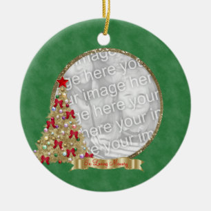 Cerâmica Em ornamento Loving da foto da árvore de Natal da