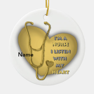 Cerâmica Enfermeiro Amarelo ornamento personalizado de enfe
