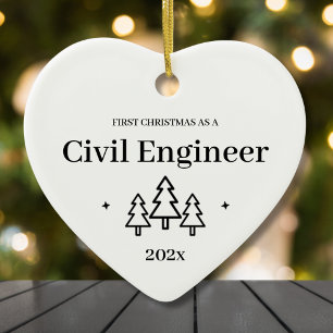 Cerâmica Engenheiro Civil Novo Primeiro Ornamento de Natal