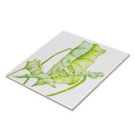 Cerâmica Esculturas de folha num Azulejo cerâmico (3)