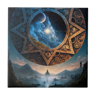 Cerâmica Espaço de Fantasia Cósmica Paisagem Azulejo cerâmi