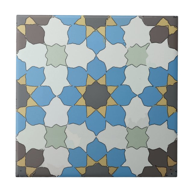 Cerâmica Estilo antigo Blues de Azulejo Espanhol (Frente)