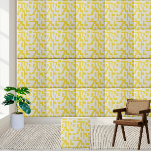 Cerâmica Estilo de Azulejo cerâmico de padrão amarelo geomé