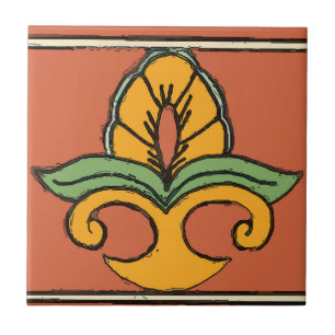 Cerâmica Estilo de Azulejo mexicano Country Fleur De Lis
