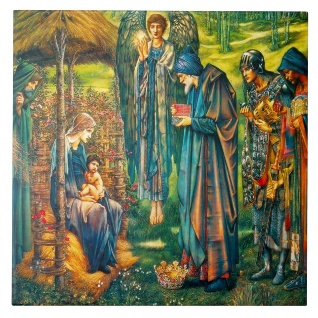 Cerâmica Estrela do azulejo Trivet de Bethlehem ou da caixa (Frente)