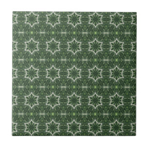 Cerâmica Estrelas de 6 pontos no azulejo verde