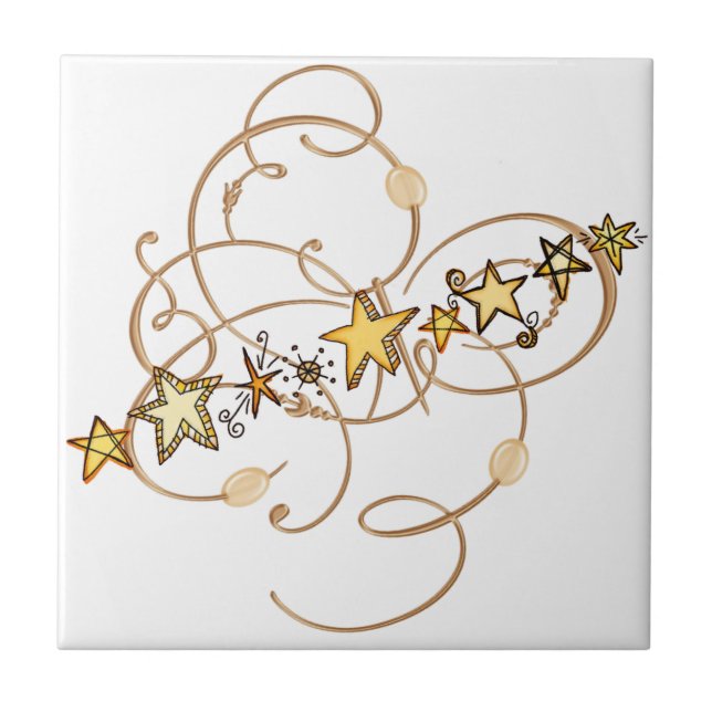 Cerâmica Estrelas Douradas de Azulejo cerâmico (Frente)