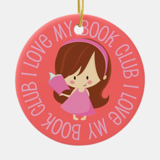 Cerâmica Eu amo meu ornamento do presente do clube de (Frente)