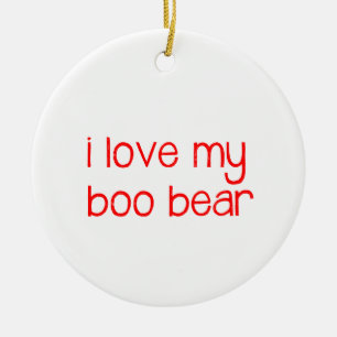 Cerâmica Eu Amo O Ornamento Do Meu Urso De Boo