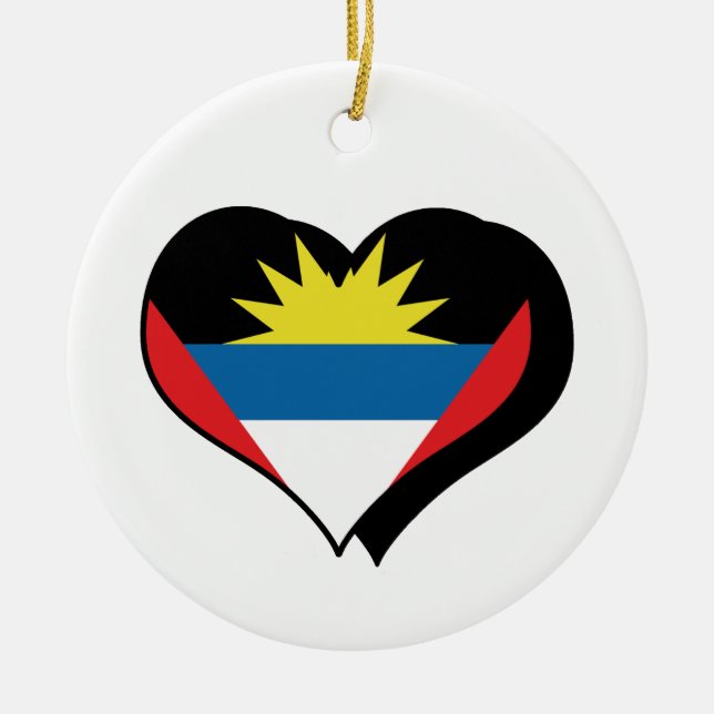 Cerâmica Eu Amo Ornamento De Antígua E Barbuda (Frente)