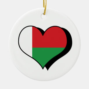 Cerâmica Eu Amo Ornamento de Bandeira de Madagascar