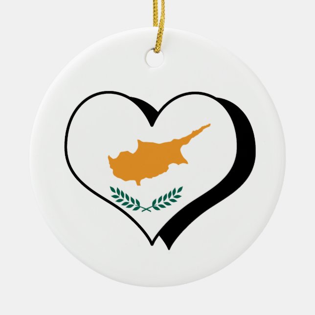 Cerâmica Eu Amo Ornamento de Chipre (Frente)
