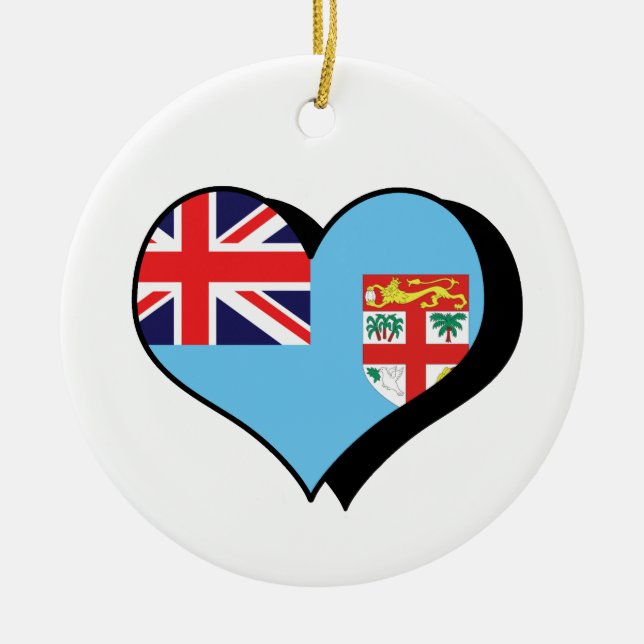 Cerâmica Eu Amo Ornamento de Fiji (Frente)