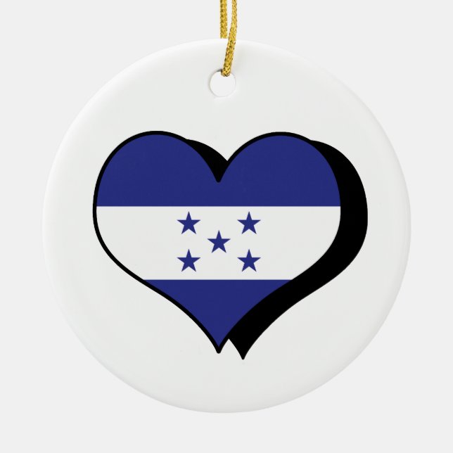 Cerâmica Eu Amo Ornamento de Honduras (Frente)