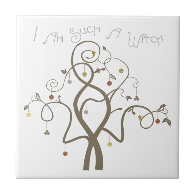 Cerâmica Eu Sou Um azulejo De Bruxa (Frente)