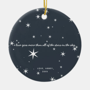 Cerâmica Eu te amo mais o Ornamento das Árvores de Natal