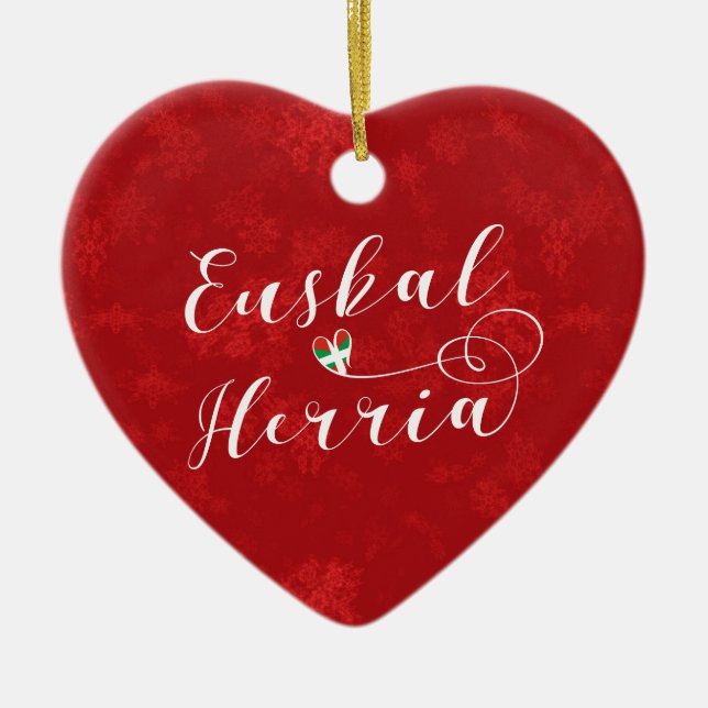 Cerâmica Euskal Herria Heart, Ornamento de Árvore de Natal (Frente)