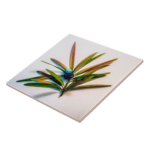 Cerâmica Evergreen Sprig com Azulejo de Berries