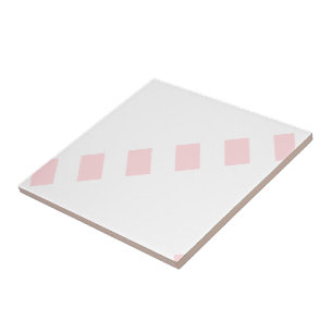 Cerâmica Faixa de Azulejo Cerâmico Rosa e Branco Listrado
