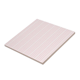 Cerâmica Faixa de Azulejo Cerâmico Rosa e Branco Listrado