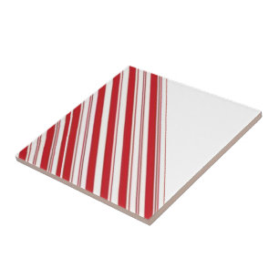 Cerâmica Faixa de Azulejo Cerâmico Vermelho e Branco Listra