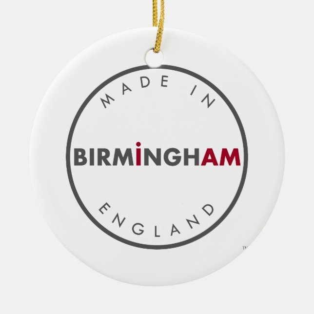 Cerâmica Feito no ornamento de Birmingham (Frente)