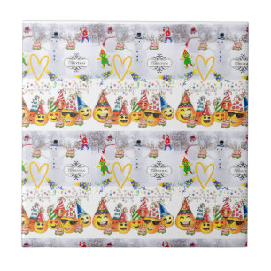 Cerâmica Feliz Aniversário de Feliz Natal para o Azulejo de